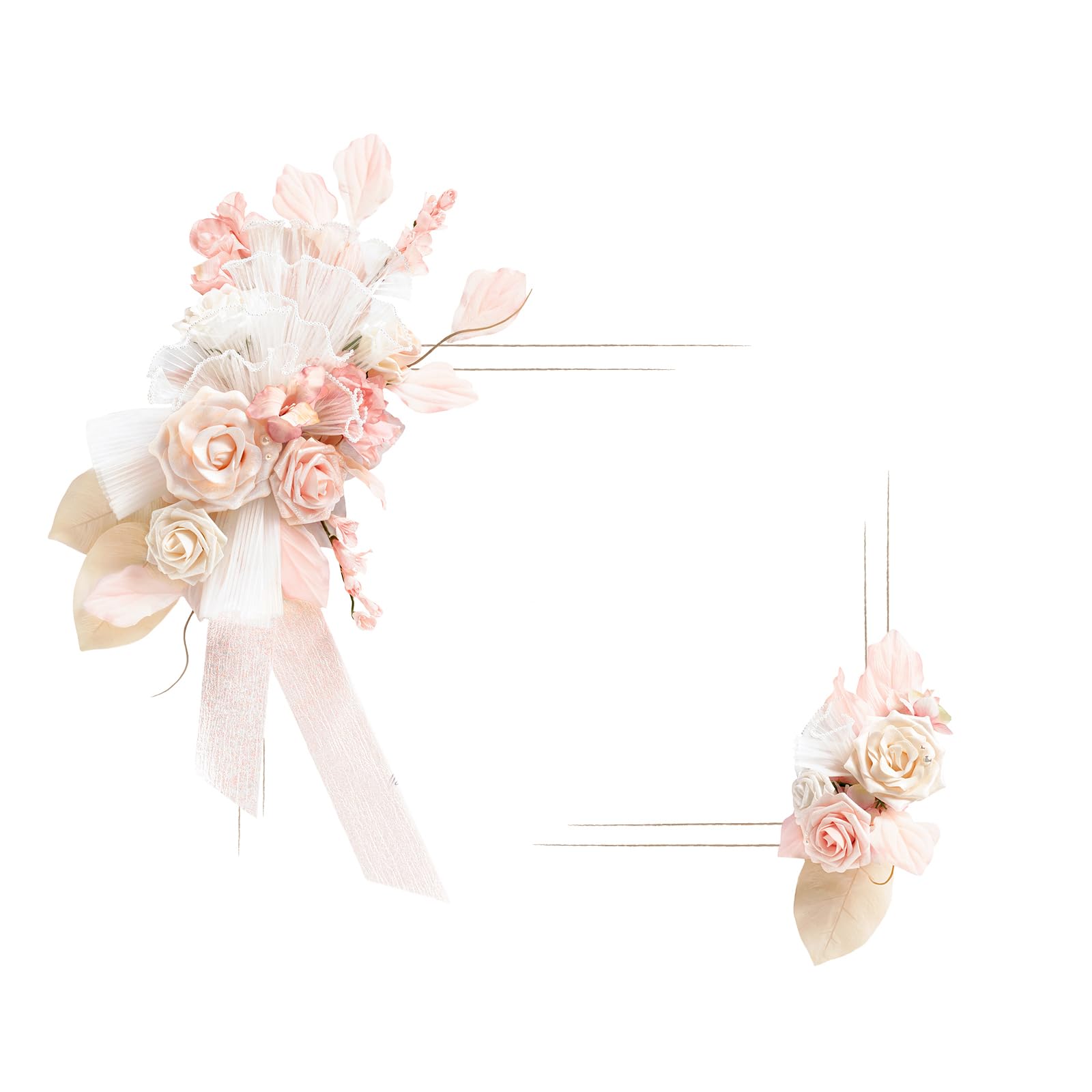 Photo 1 of Ling's Moment 2pcs Artificial Welcome Sign Swag Wedding Arch Flowers Decorations Floral Eucalyptus Willow Garland for Ceremony Reception Entrance Entryway Party Banquets Easel Wall Home Outdoor