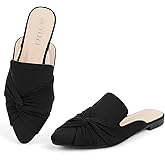 MUSSHOE Mules for Women Flats Comfortable Women Mules Backless Loafers with Knot