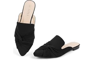 MUSSHOE Mules for Women Flats Comfortable Women Mules Backless Loafers with Knot