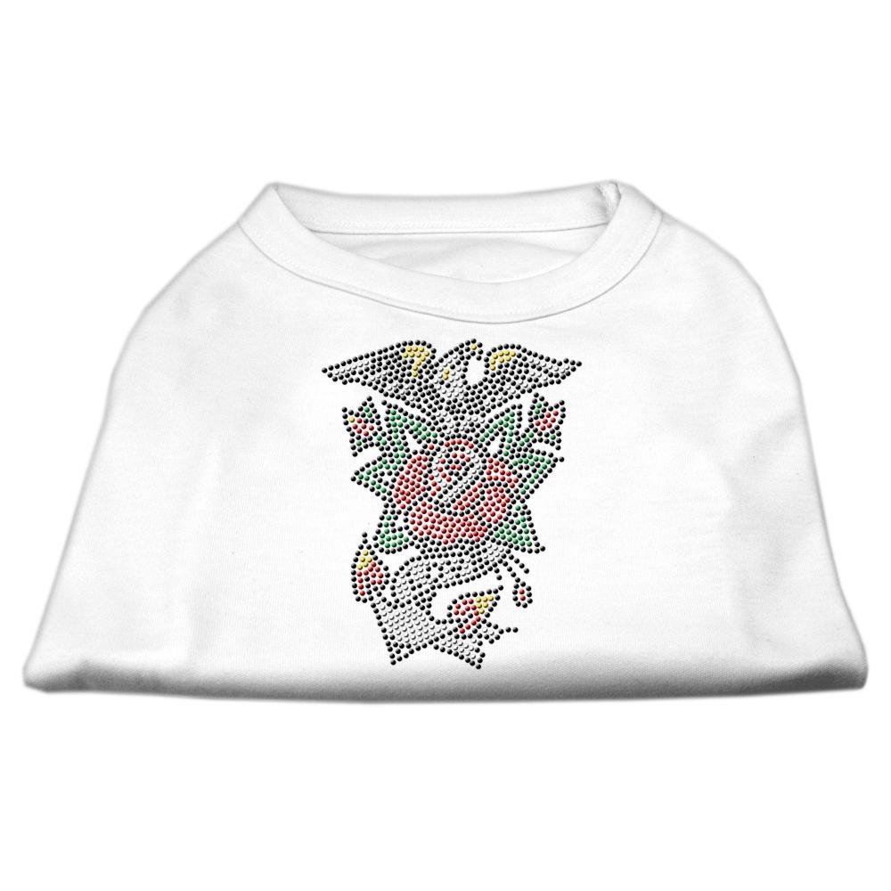 Mirage Pet Products Eagle Rose Nailhead Pet Shirt, Extra Small, White