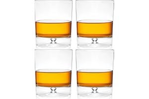 RAVENSCROFT Whiskey Glasses, Set of 4, Made in Europe, 100% Lead-Free Crystal, Smooth Rim, Gift-Boxed, Dishwasher-Safe (Taylor Double Old Fashioned Glasses)