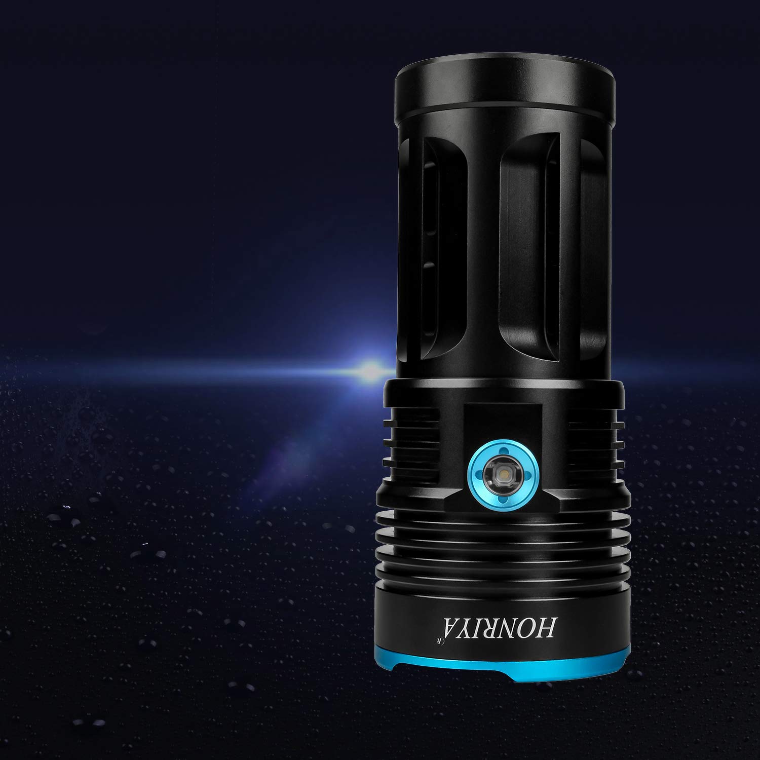 HONRIYA Super Bright LED Flashlight, 3000 Lumen with Camping Cap,Rechargeable (18650 Battery Is Not Included),Water-Resistant,5 Light Modes for Camping and Hiking