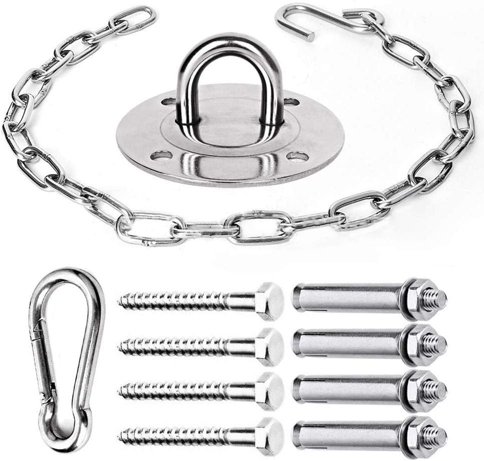 Hammock Chair & Swing Seat Hanging Kit - Heavy Duty Hanging Chair Hook And Chain, Stainless Steel 500 Pounds Capacity Chain, Hanging Chair Chain Kit For Yoga Hammock Chair Sandbag Swing Sets
