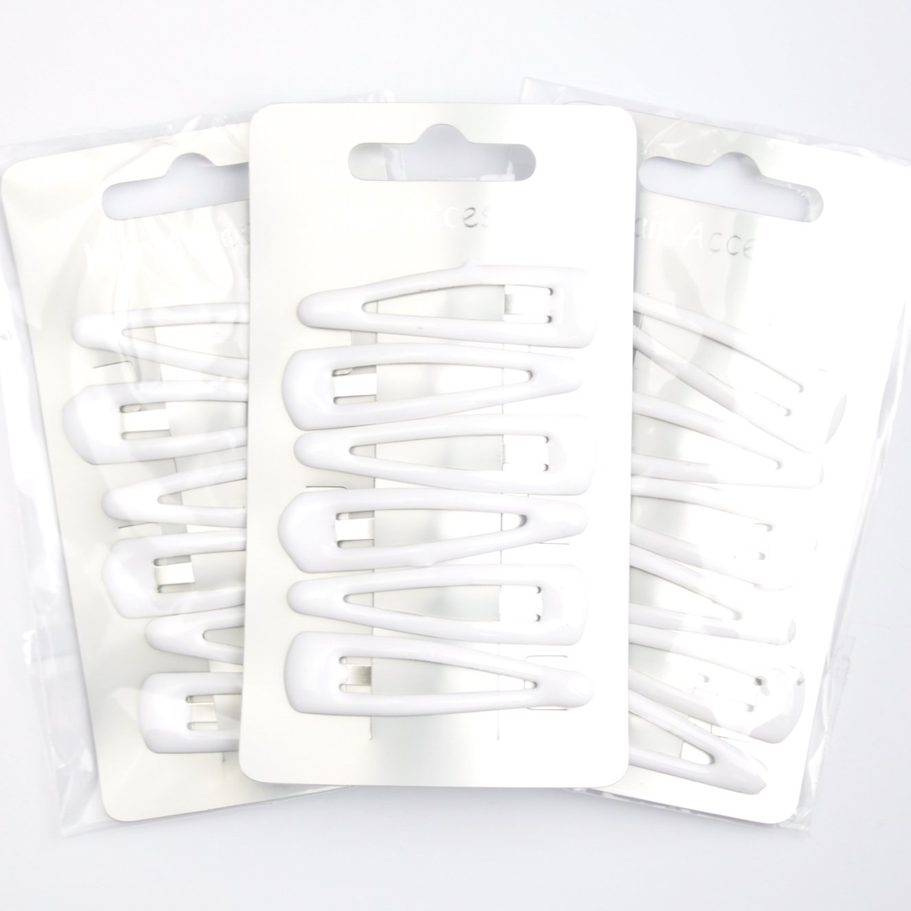 18 x White Sleepy Clips/ Snap Clips/ Hair Clips - School Colours