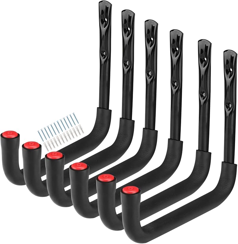 Heavdace Heavy Duty Garage Hooks 25cm Wall Mount Ladder Storage 6pcs