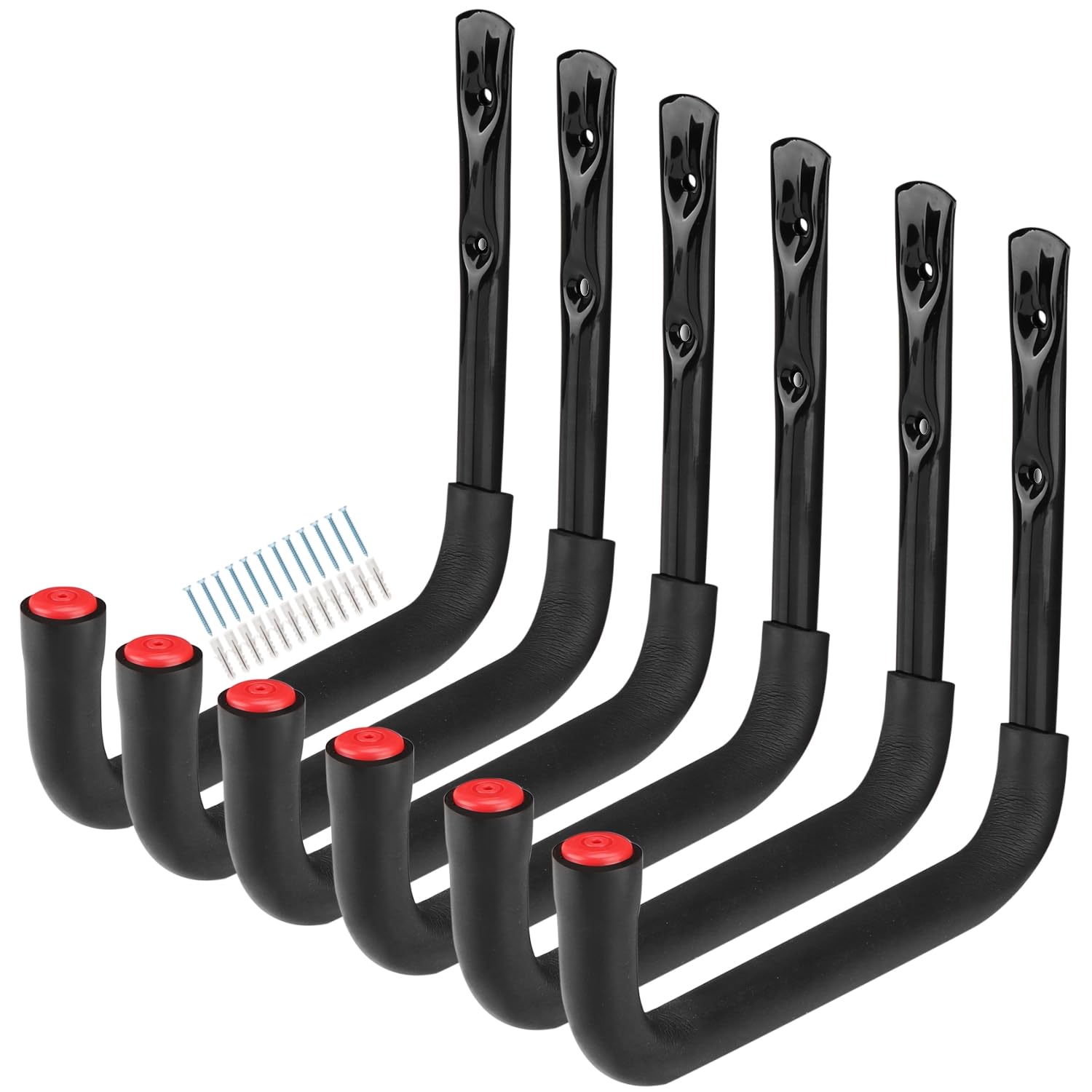 Heavy Duty Garage Storage Hooks, 25cm Wall Mount Ladders Storage Hanger for Ladder, Bike, Garden Tools, Folding Chair, Shovel, Hose