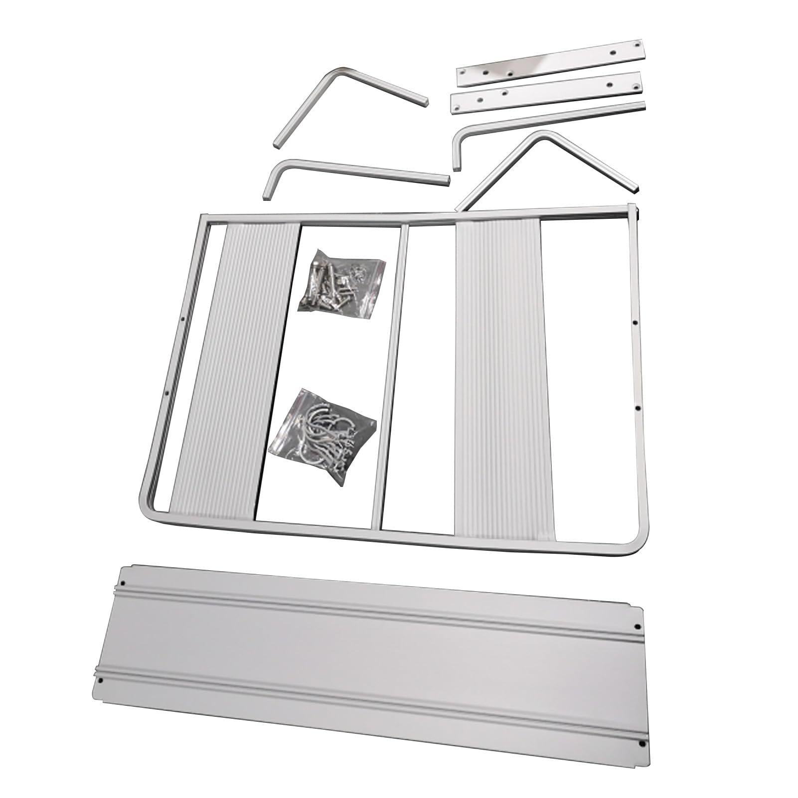 Zerone Microwave Oven Rack, Space Aluminum Double Layers Hanging Wall-Mounted Microwave Oven Rack Stand Kitchen Storage Shelf Organizer for Kitchen and Dining Room, 21.6 x 15.1 x 9.84 inches (Silver)