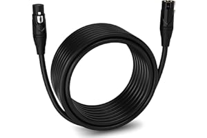 LyxPro 30 Feet XLR Microphone Cable Balanced Male to Female 3 Pin Mic Cord for Powered Speakers Audio Interface Professional Pro Audio Performance and Recording Devices - Black