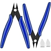 Flush Cutters, 2 PCS Micro Wire Cutters for Craft, Jewlery Making, Electronics, Plastic Models, Zip Tie Sprue Cutter