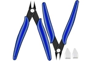 MEBOLTPAN Flush Cutters, 2 PCS Micro Wire Cutters for Craft, Jewlery Making, Electronics, Plastic Models, Zip Tie Sprue Cutter