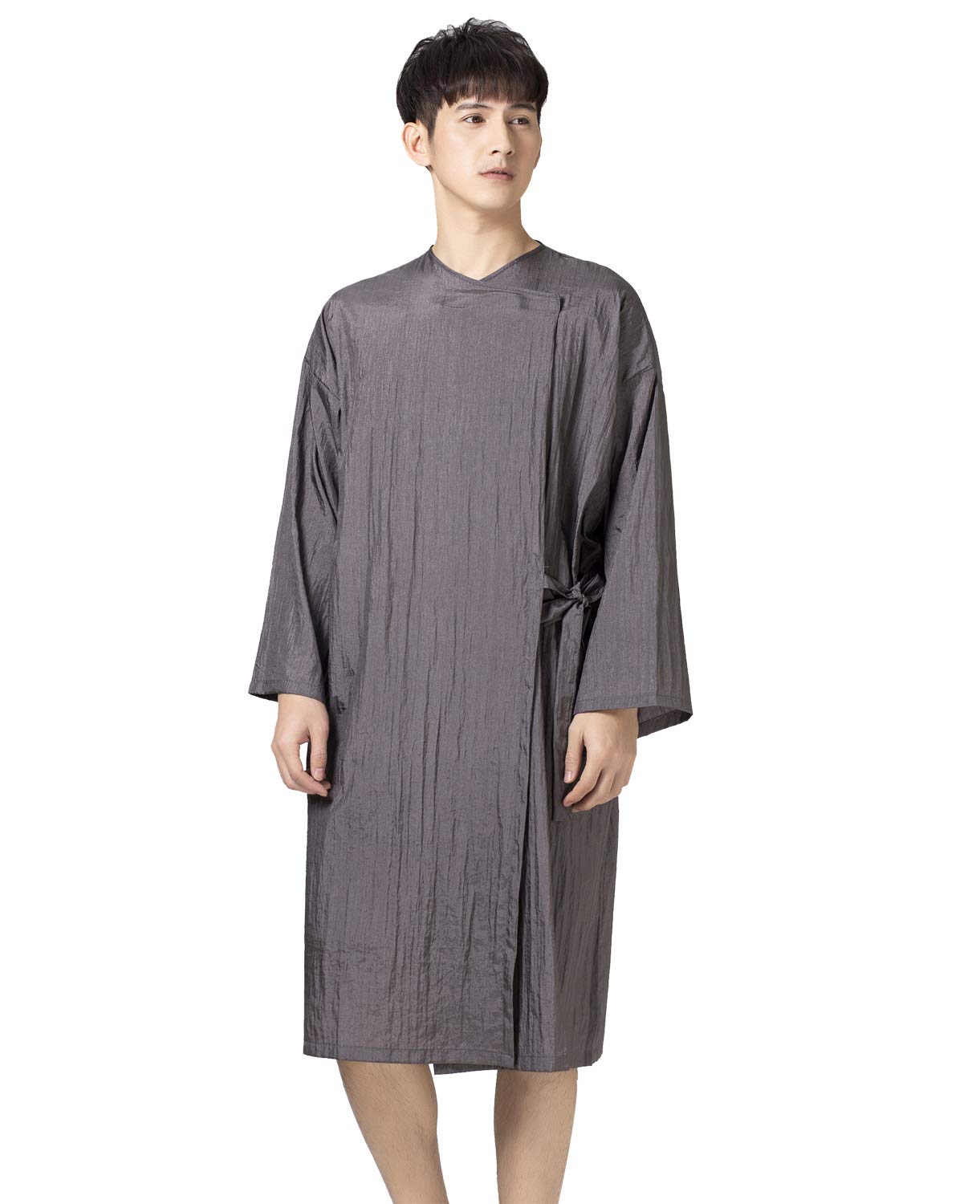 Colorfulife Salon Client Gown Robe Crepe Large Smock Kimono Hairdressing Cape Dress Beauty SPA Hotel Barber Guest Clothes Night-gown Wrap (Grey)