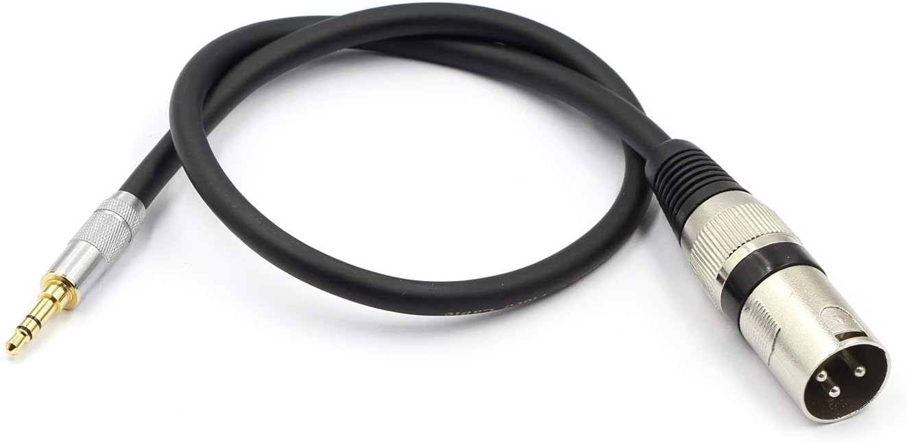 Tisino 3.5mm Mini jack to XLR Cable Unbalanced 1/8 inch Aux Stereo to XLR Male Adapter Microphone Cord - 1m - Image 3