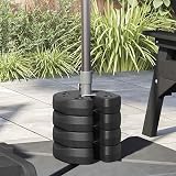 vidaXL Gazebo Weight Plates 4pk Black Concrete Outdoor Tent Parasol Base view 2