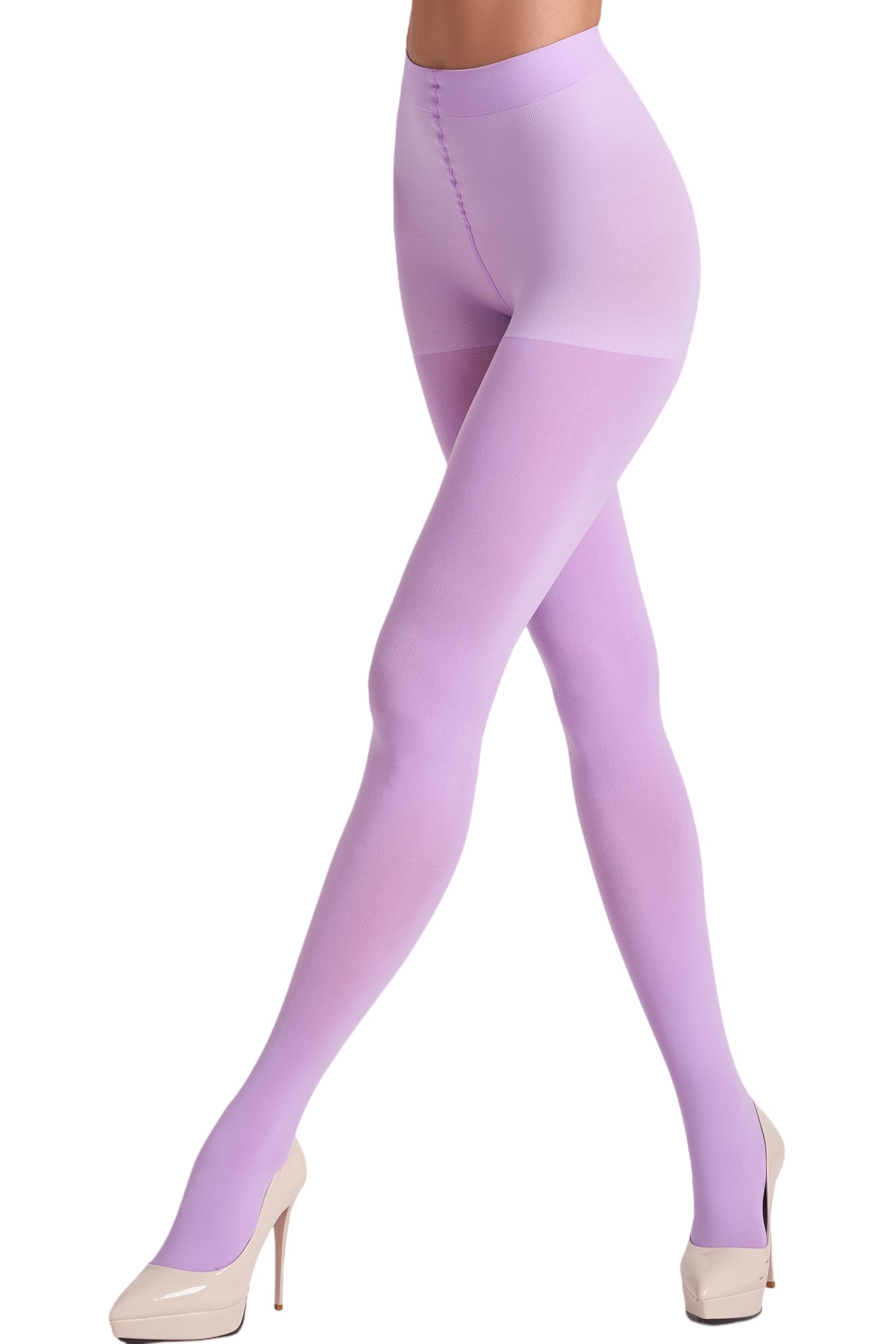 Photo 1 of leg elegant Women's 80 Den Microfiber Soft Opaque Tights Pantyhose (Purple, S/M)