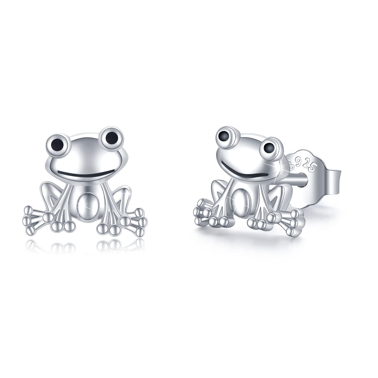 Frog Earrings 925 Sterling Silver Cute Animal Earrings Hypoallergenic Earring Jewellery Gift for Women