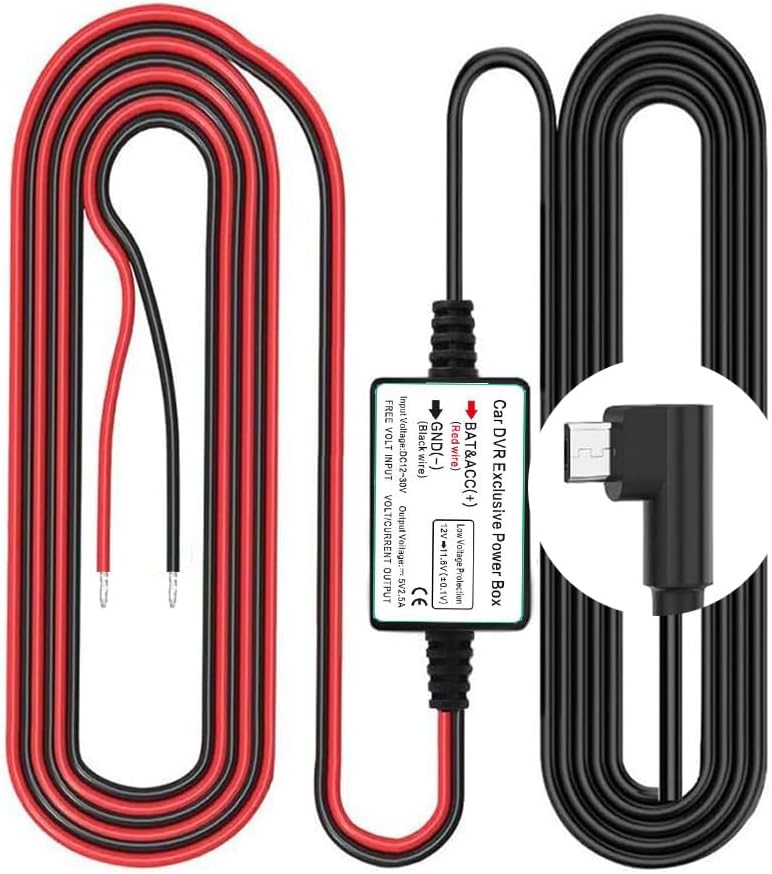 Gebildet Dash Cam Hardwire Kit 12-24V to 5V 2.5A Low Voltage Protection