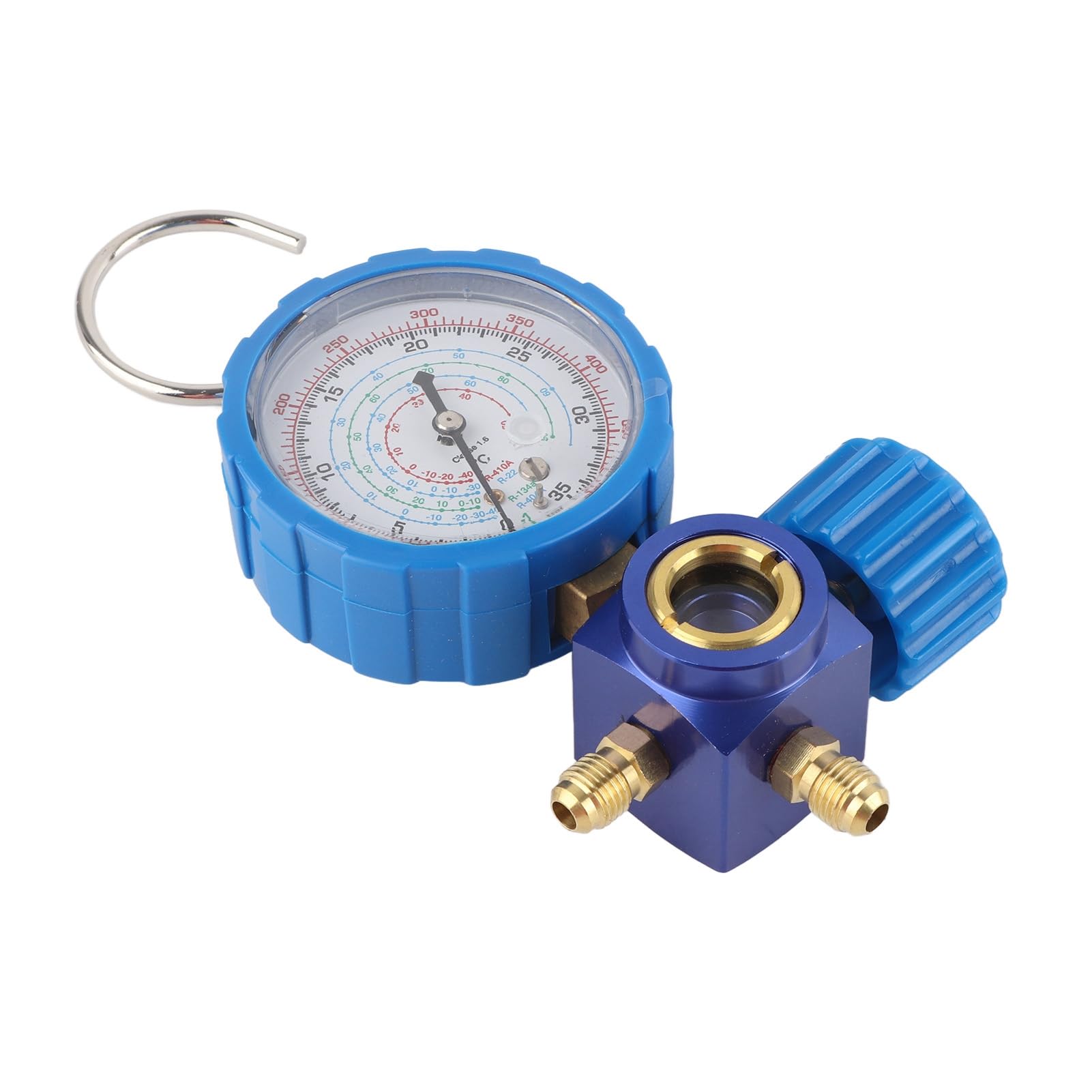Photo 1 of Refrigerant Refilling Pressure Gauge Air Condition Manifold Connector Set Manometer and Valve 500psi 35kgf/cm² with Visual Mirror