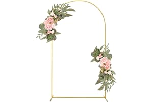 Linda's Memory 6FT Arch Backdrop Stand Fitting Balloon Arch Stand Frame Photo Arch Backdrop Stand for Parties Birthday Anniversary Baby Shower Background Decoration (6 FT, Gold)