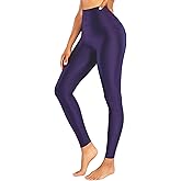 Romastory Women's Elastic Shiny Leggings Pants High Waisted Shining Sports Workout Leggings Tights