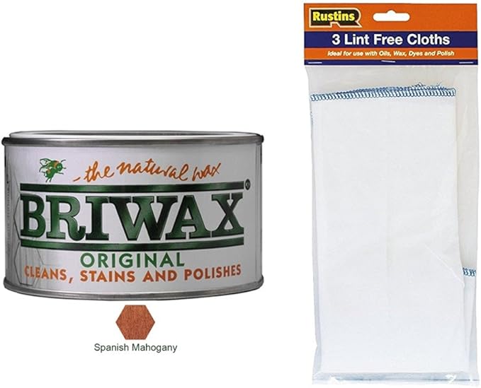 Briwax Original Spanish Mahogany Wax Furniture Polish 400g with 3 Pack