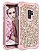 Hekodonk Compatible Galaxy S9 Plus Case, 3D Luxury Sparkle Glitter Shiny Heavy Duty Shockproof Full-Body Protective High Impact Hybrid Cover for Samsung Galaxy S9 Plus - Bling Rose Gold