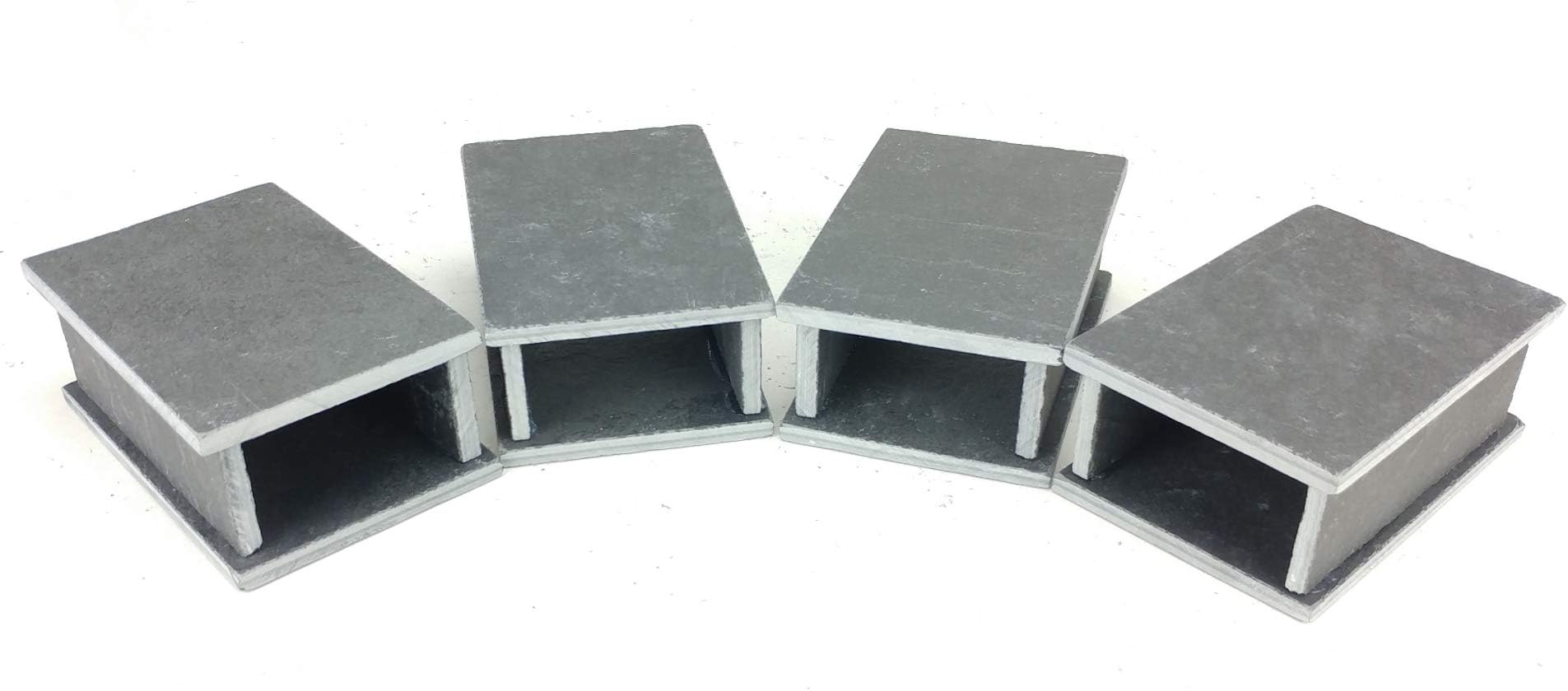 BLU Aquatics 4 Aquarium Pleco Caves Natural Slate Decoration for Fish Tank or Reptile Hide