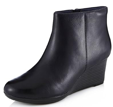 clarks black wedge ankle boots