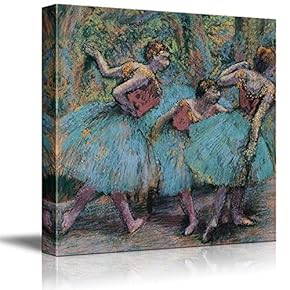 "Three Dancers by Edgar Degas - Canvas Art Home Art - 12x12 inches
