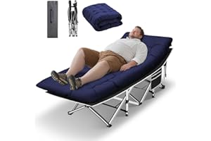 HABUTWAY Camping Cot, Portable Camping Cot for Adult, 28" Wide Sleeping Cot Max Load 600LBS with Thick Mattress and Carry Bag, Portable Camping Bed for Outdoor Camping/Office, Home Nap