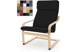 Vepping Lude Multi Colored Armchair Replacement Cover, Fits IKEA Poäng Armchair, Cushion not Included (Cushion Design 3, Polyester - Black)