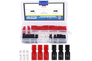 Glarks 10 Pair 30AMP Quick Disconnect Power Terminals Connectors, Red Black Quick Connect Battery Connector Modular Power Con
