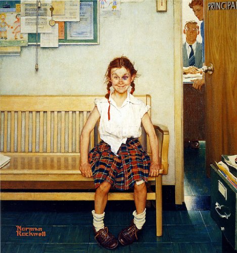 Norman Rockwell Girl With Black Eye 1953 Art Print - 8 in x 9 in - Unmatted, Unframed