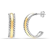 LeCalla Real 925 Sterling Silver C Hoop Earrings Jewelry Lightweight Small Hoops Italian Half Earring Hoops for Women