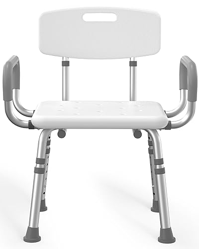 Shower Chair for Inside Shower with Arms and Back, 500 lbs Heavy