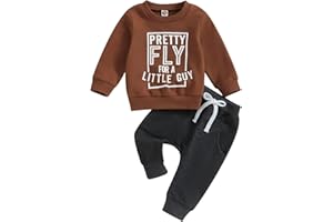 fhutpw Baby Boy Clothes Fall 6 12 18 24 Months Football Long Sleeve Pullover Tops & Pant Sets Toddler Winter Outfits
