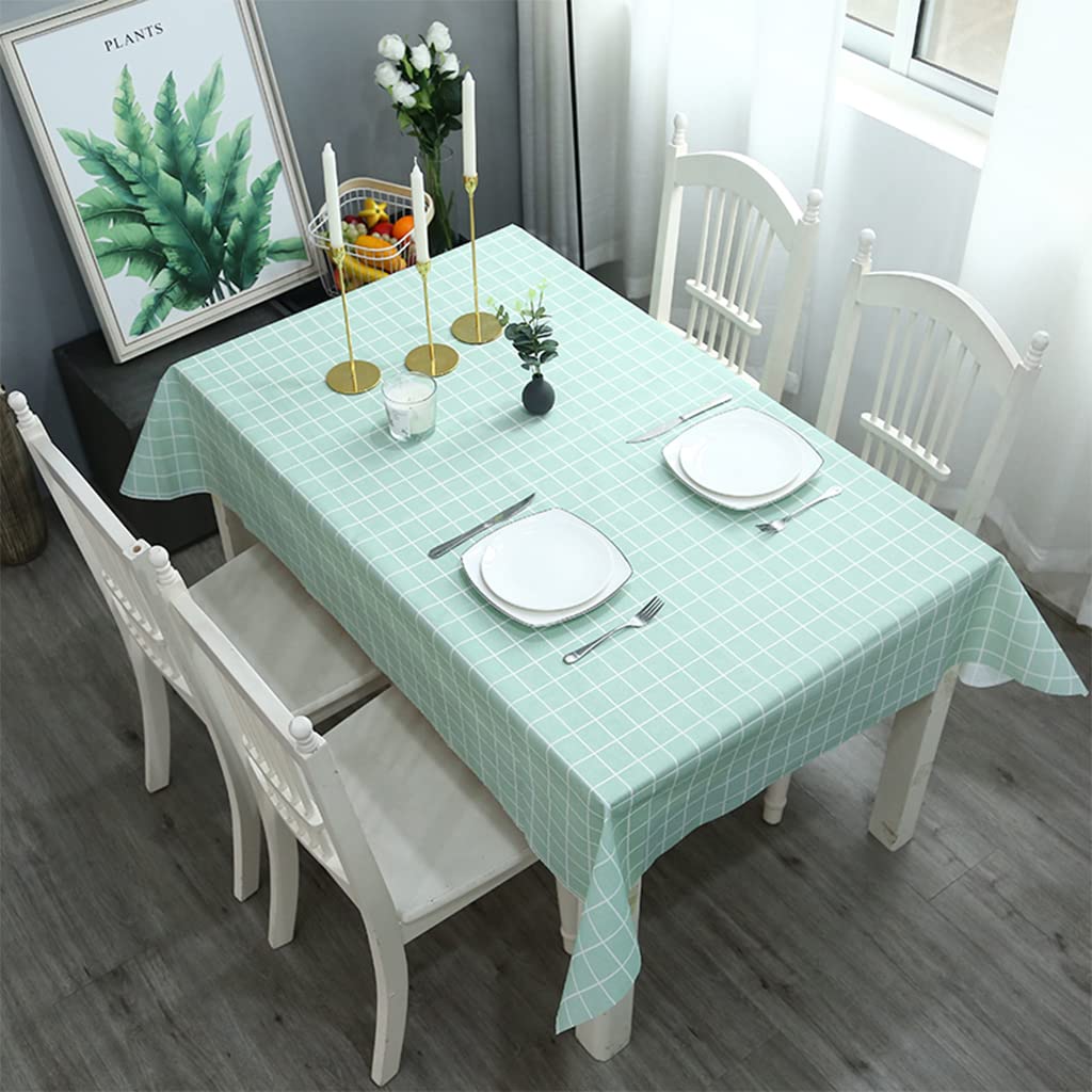 137*180cm Blue Checkered PVC TableCloth Plaid Wipeable Tablecloth Rectangular ,Plastic Wipe Clean Tablecloth Stain Resistant,Waterproof,Oil-proof Gingham Table Cover for Outdoor Picnic,Party,Dinner — image 1