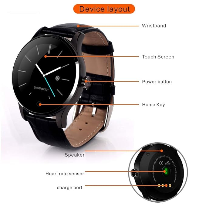 Amazon.com: Smart Watch,K88H Smartwatch Fitness Tracker ...