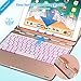Phixnozar F1 Keyboard Case Compatible with iPad 2018 (6th Gen)/2017 (5th Gen)/Pro 9.7/Air 2 & 1 | Double-Rotating Hinge & Aluminum Keyboard/Case | Colorful Backlit Keys & Long Working Time (Rose Gold)