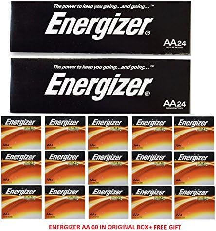 Energizer AA Max Alkaline E91 LR6 1.5V Batteries "In Original Box" 60 Pack + Free Gift!