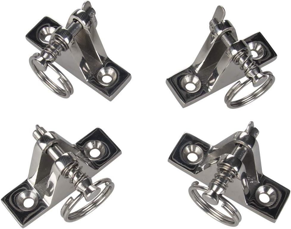 VTurboWay 4 Pack Bimini Top Deck Hinge with Pin and Ring, 316 Stainless Steel, Free Installation Screws : Sports & Outdoors