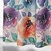 MYSKY HOME Premium Floral Curtains for Bedroom, Natural Linen Textured Room Darkening Curtains with Flower Print Design, Set of 1 Curtain Panel (52 x 84 Inch, Purple)