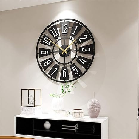 Amazon Co Jp 壁掛け時計 掛け時計 おしゃれ デジタル時計 ホリデーギフト 壁時計錬鉄製の装飾トレンドミュートモードアナログ電波 時計リビングホームデコレーションウォールクロック 40cm ホーム キッチン