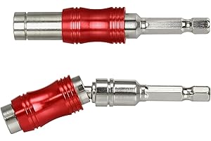 2 Pack Pivoting Bit Holder Magnetic Pivot Drill Bit Holder Quick Release Flexible Screwdriver Bit Holder for Tight Spaces or 