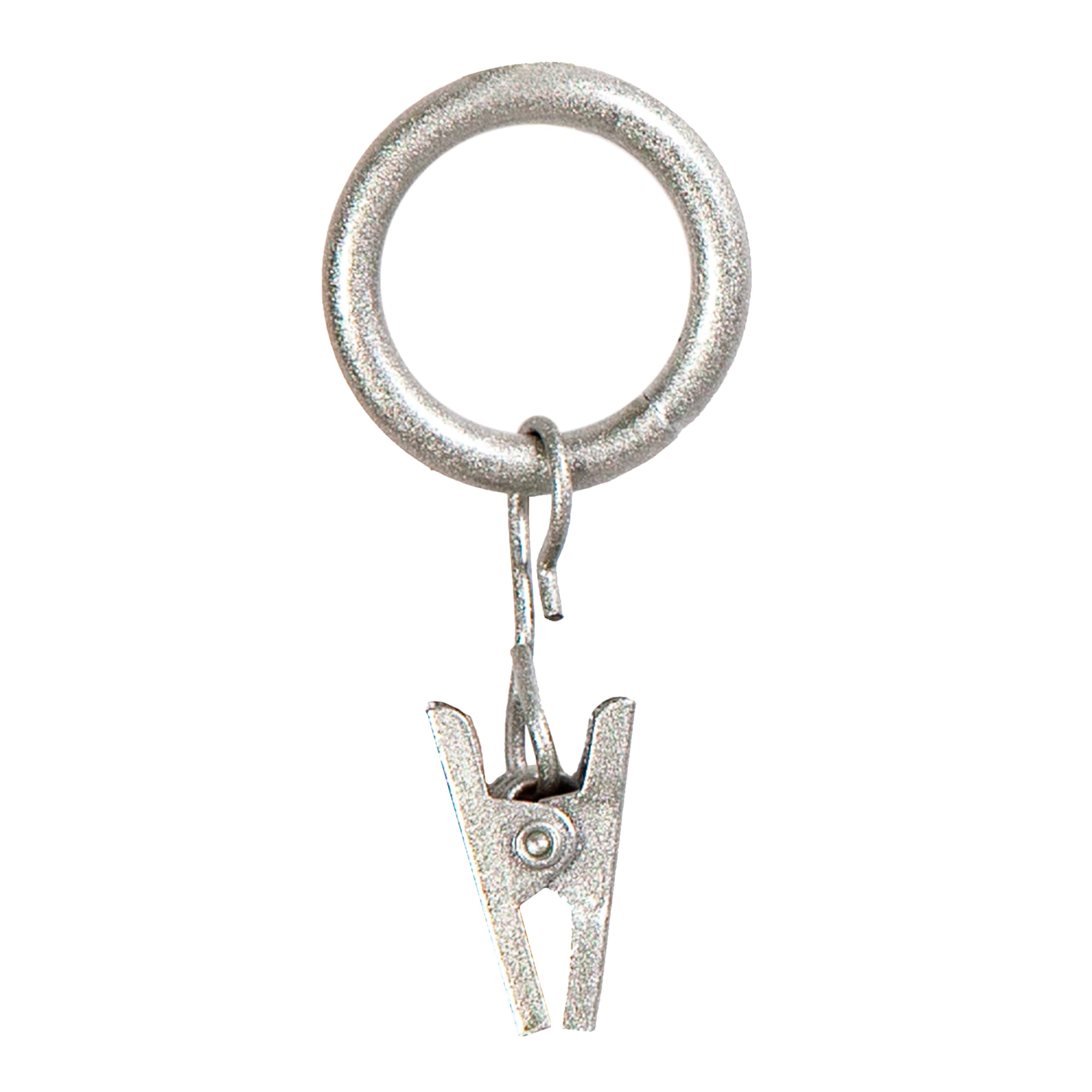 Photo 1 of Kenney Petit Window Curtain Clip Rings, Pewter, 14 count (pack of 1)