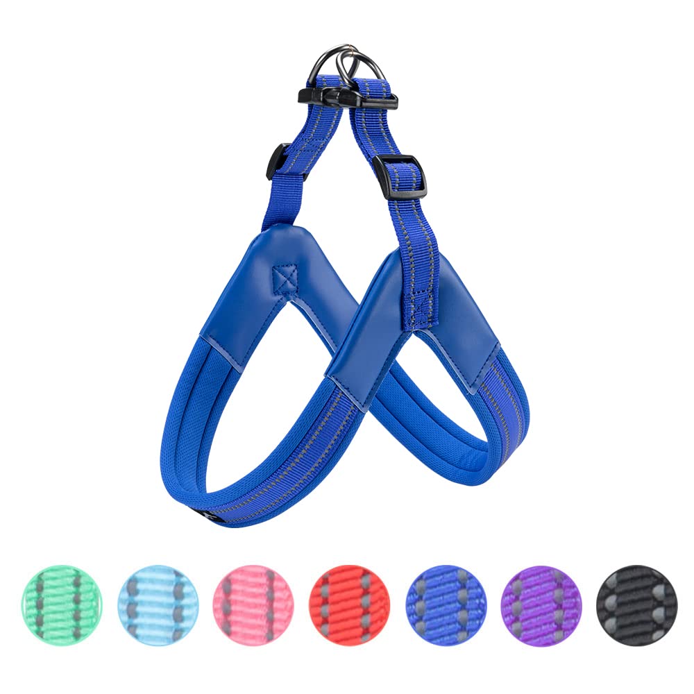 EXCELLENT ELITE SPANKER No Pull Dog Harness Step-in Adjustable Reflective Vest Soft Padded Easy Pet Chest Strap with Leash Clips for Small Medium Large Dogs Walking Training(XL-BLU)
