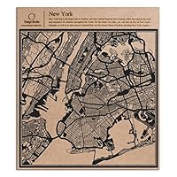 O3 Design Studio New York Paper Cut Map Black 12x12 inches Paper Art