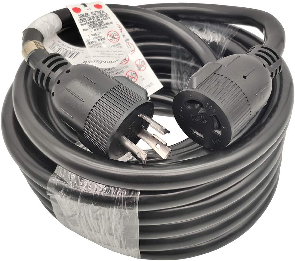 Parkworld NEMA L6-30 Extension Cord, Locking 3-Prong, 30 AMP, 250 Volts, 7500 Watts (36FT)