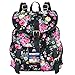 Vbiger Canvas Backpack for Women & Girls Boys Casual Book Bag Sports Daypack (Black（Floral）)