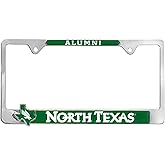 University of North Texas Mean Green Premium All Metal Alumni License Plate Frame w/ Texas Shaped Insert
