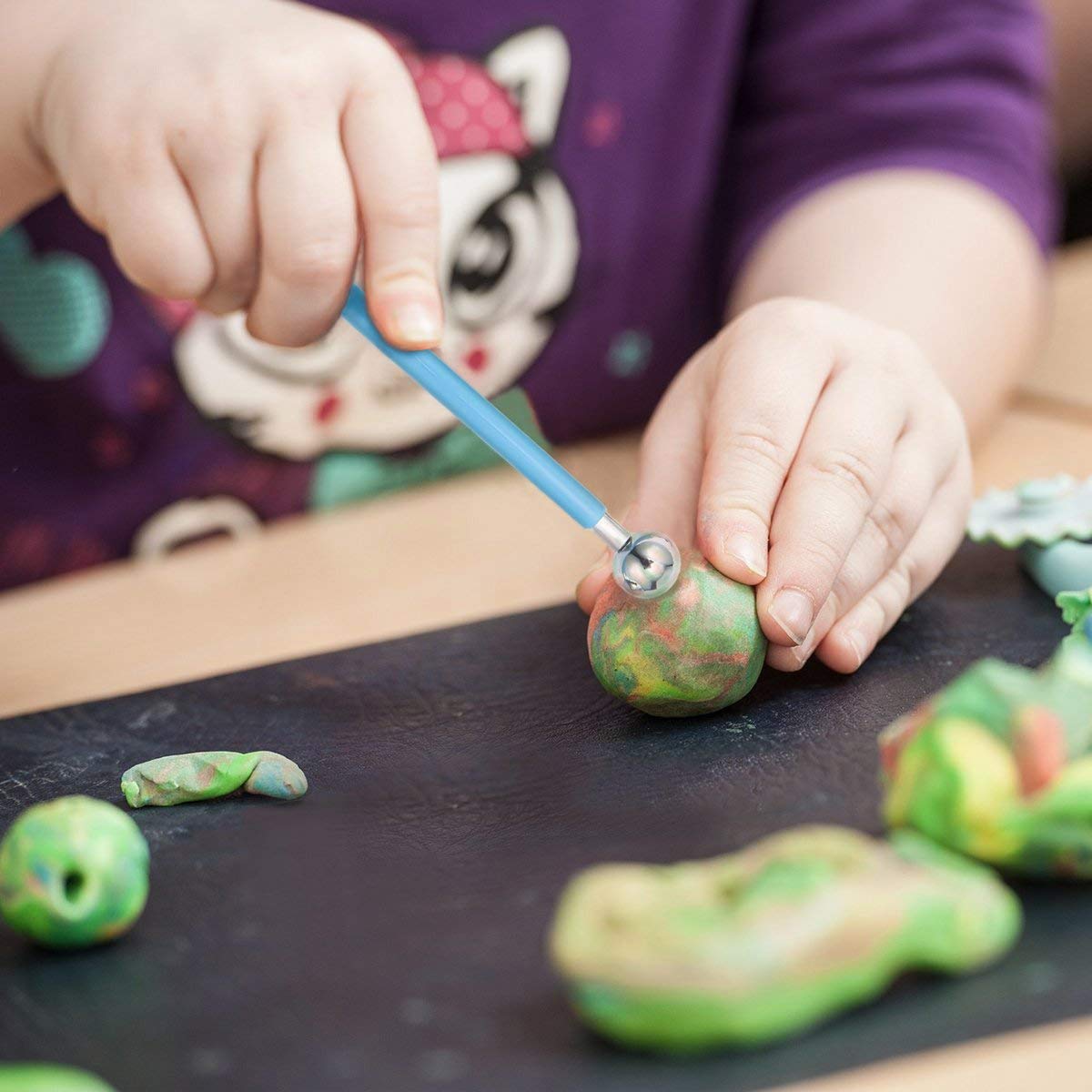 Sugarcraft Tools 4 PCS con 8 Dimensioni Metal Ball per Fondant Torta all\'Argilla Strumenti per Modellare la Decorazione a Fiore